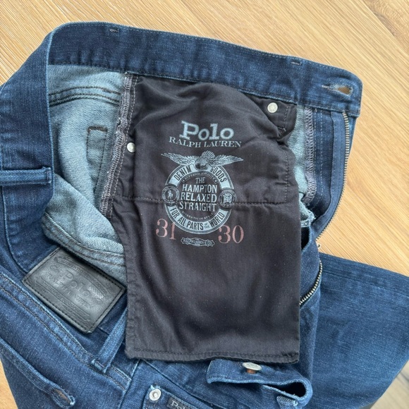 Polo Ralph Lauren The Hampton Relaxed Straight Mens jean Dark Denim Waist 31x30 - Picture 7 of 10